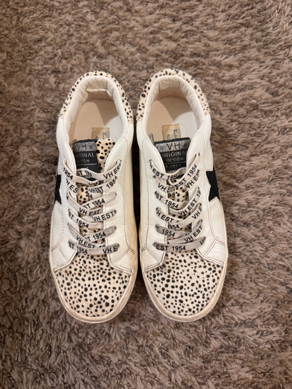 Vintage Havana White & Black Spotted Sneakers